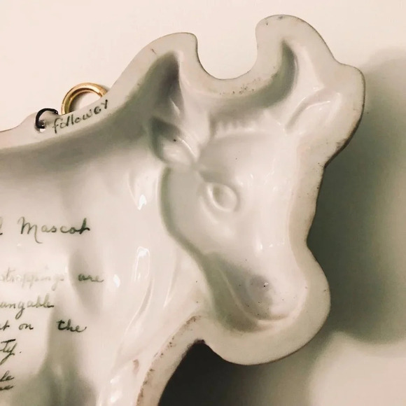 Vintage Hand Made Ceramic  Cow Wall Hanging Kitchen Decor - Picture 8 of 16